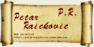 Petar Raičković vizit kartica